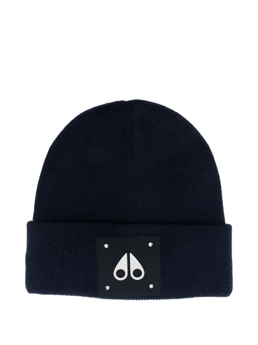 Moose Knuckles Logo-plaque Beanie In Blue