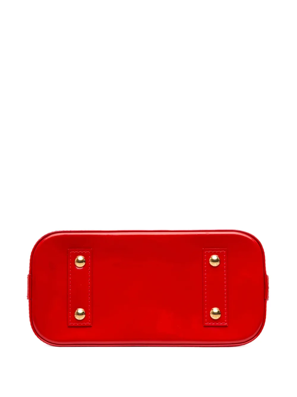Pre-owned Louis Vuitton 2012 Monogram Vernis Alma Bb Satchel In Red