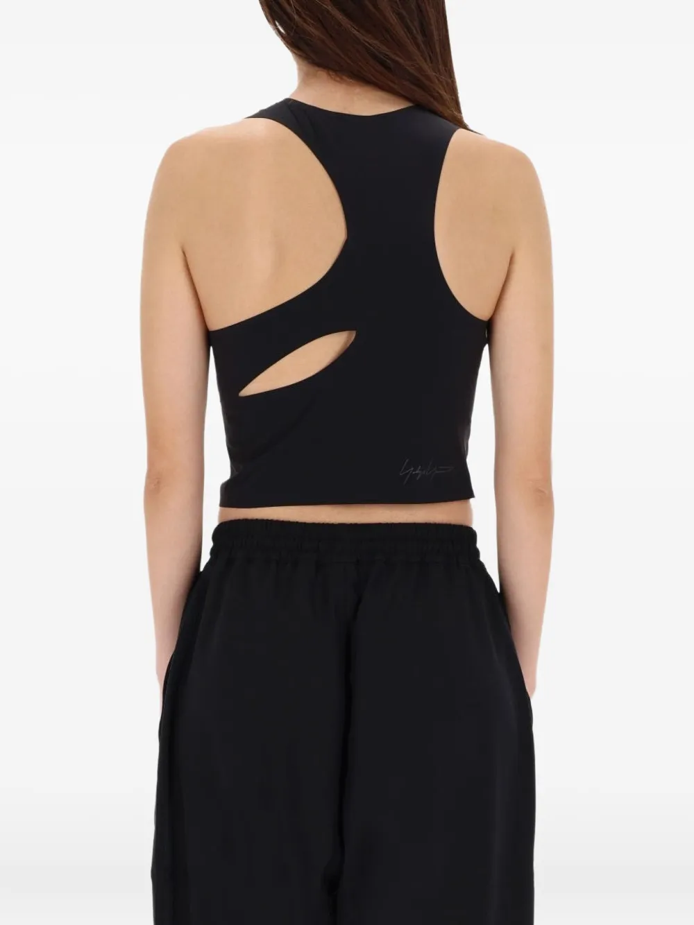 Y-3 Top met uitgesneden details en rits Zwart