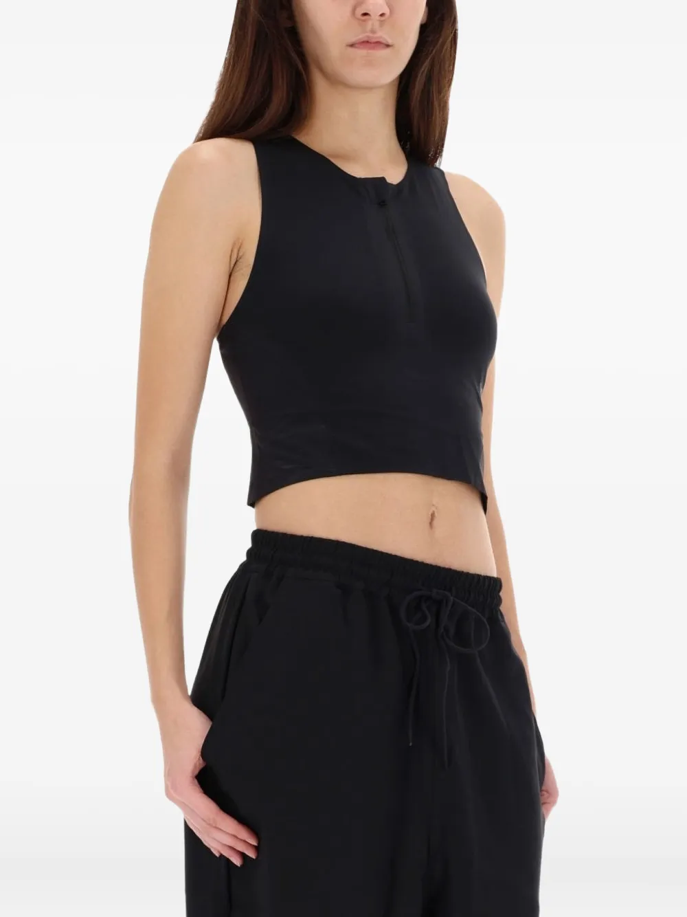 Y-3 Top met uitgesneden details en rits Zwart