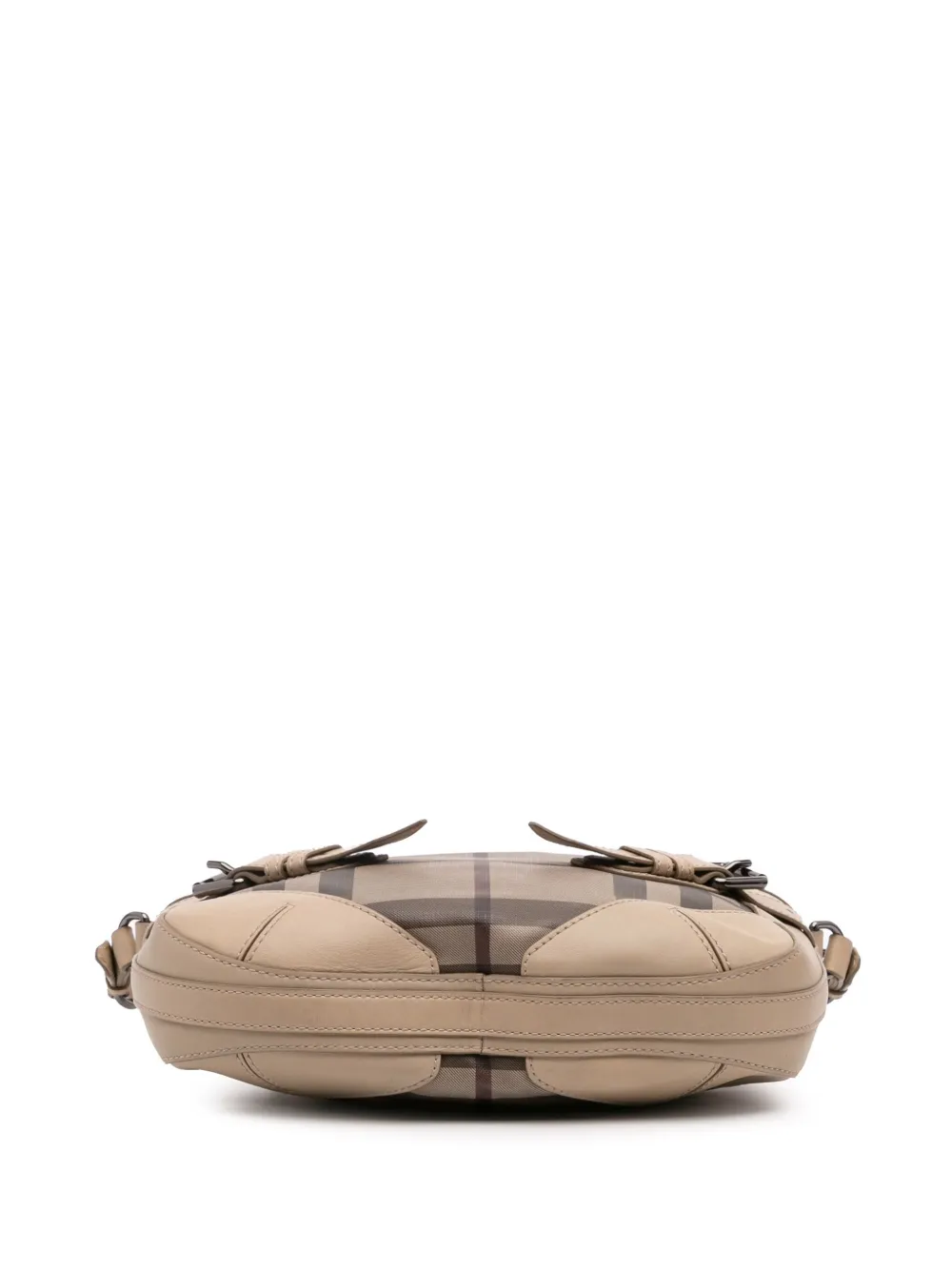 Pre-owned Burberry 2010-2025 Smoke Check Coated Canvas And Leather Satchel In Brown