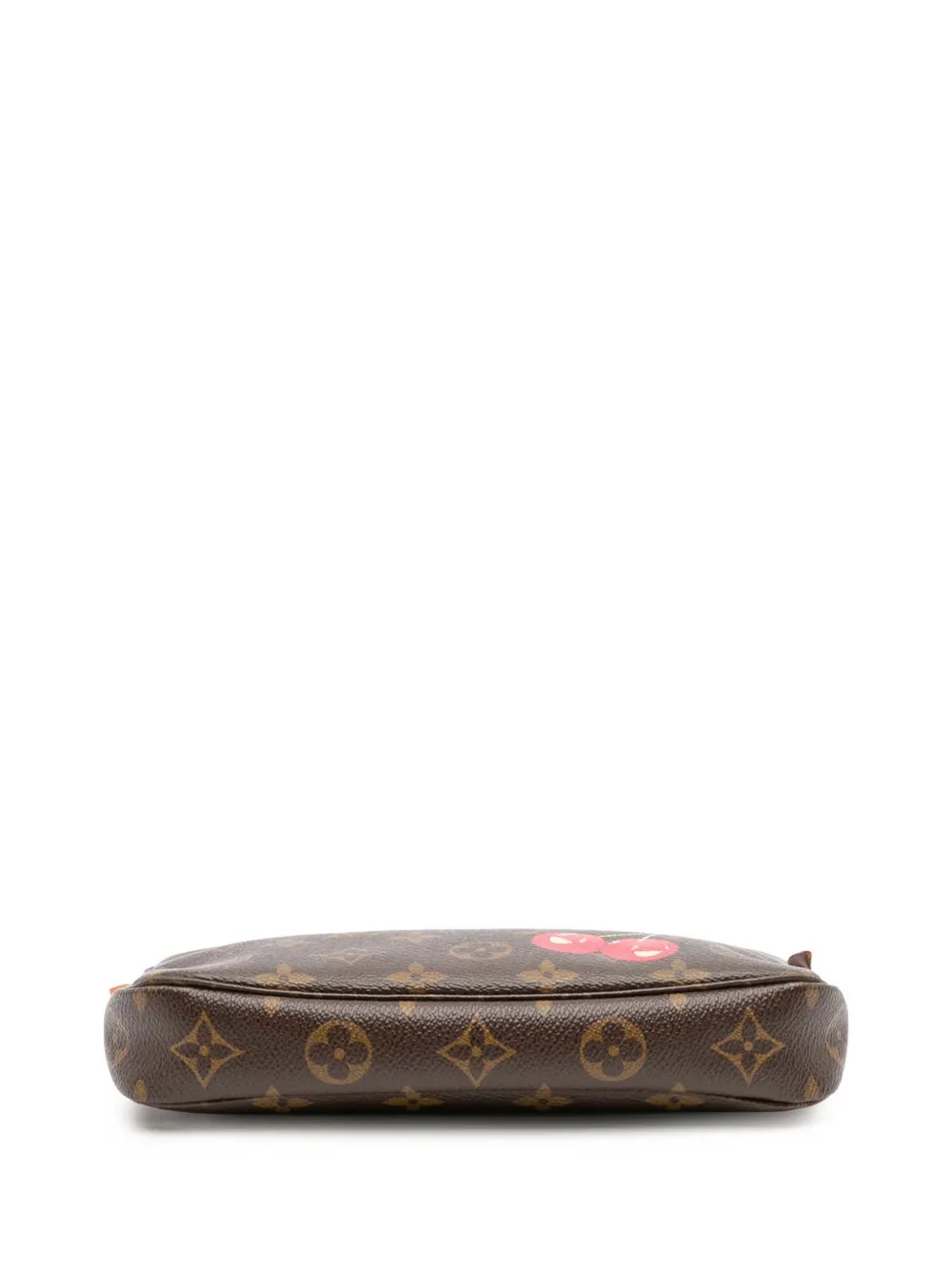 Pre-owned Louis Vuitton 2005 Takashi Murakami Monogram Cherry Pochette Accessoires Shoulder Bag In Brown