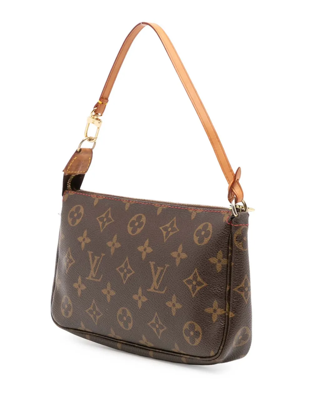 Pre-owned Louis Vuitton 2005 Takashi Murakami Monogram Cherry Pochette Accessoires Shoulder Bag In Brown