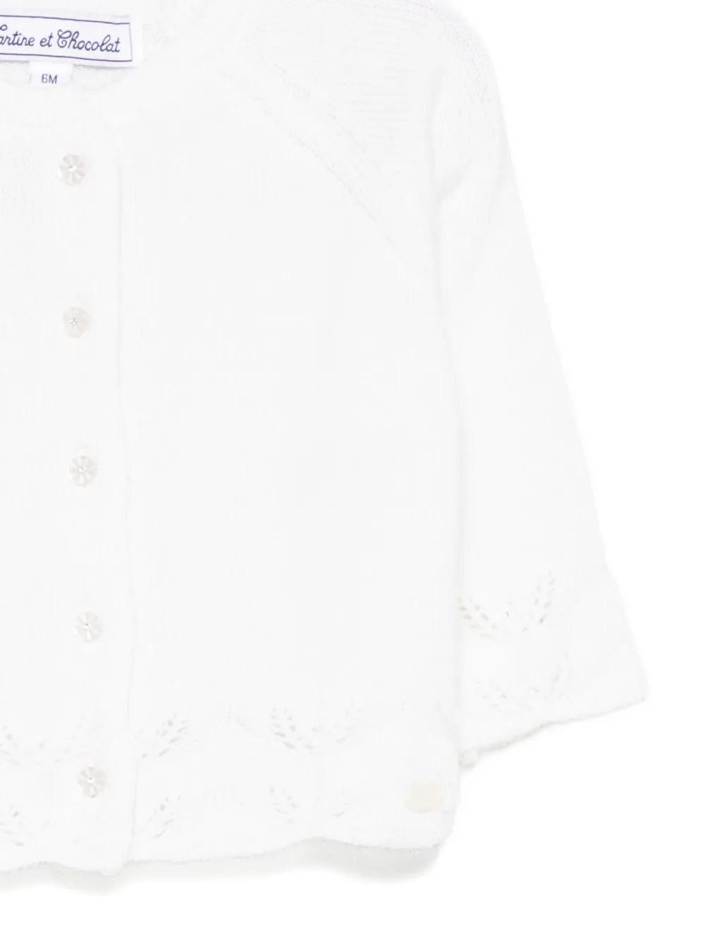 Tartine Et Chocolat Embroidered Cardigan In White