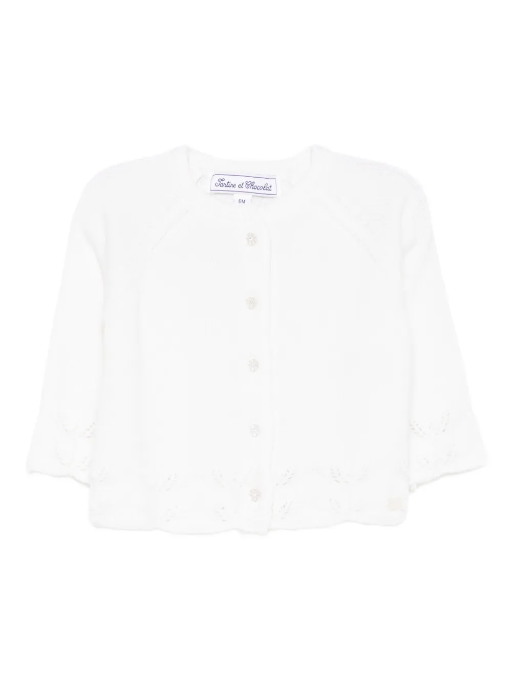 Tartine Et Chocolat Embroidered Cardigan In White