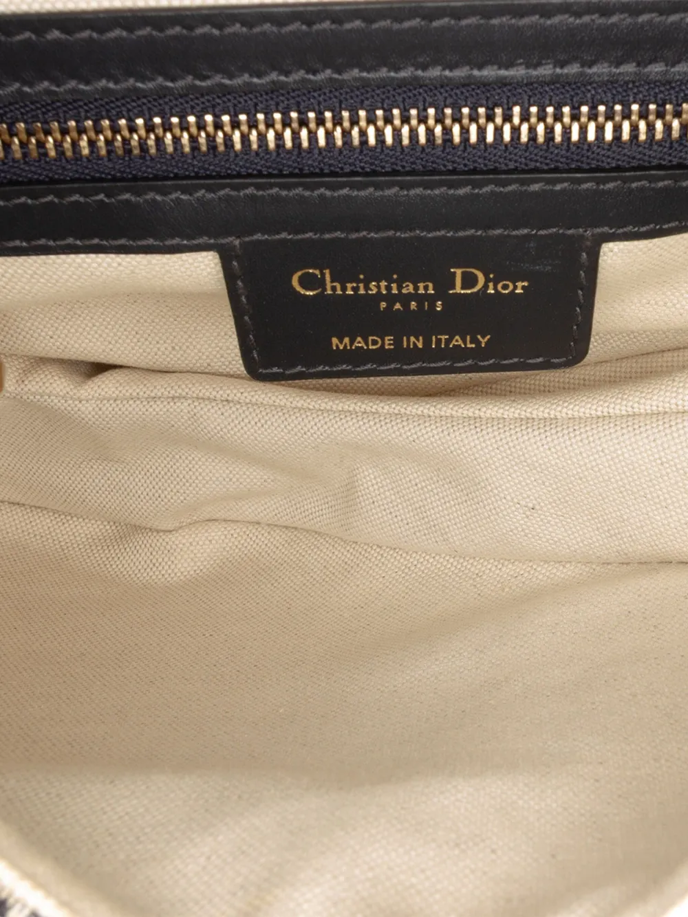 Pre-owned Dior 2018 Oblique Canvas Saddle Bag Shoulder Bag In Blue