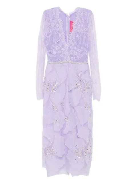 MIAU by Clara Rotescu lace-appliqué embellished dress