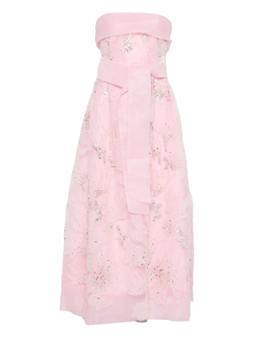 MIAU by Clara Rotescu sequin-embellished strapless midi dress - ピンク MIAU by Clara Rotescu sequin-embellished strapless midi dress - ピンク