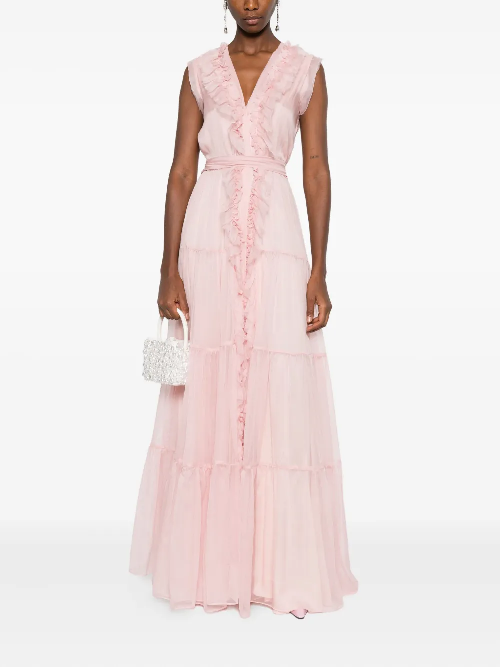 MIAU by Clara Rotescu Gelaagde maxi-jurk - Roze