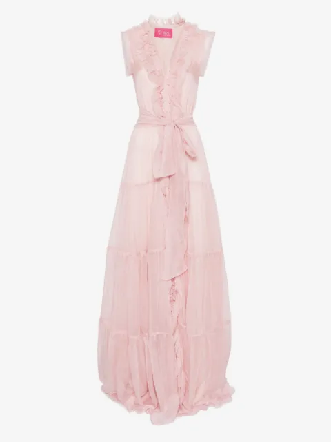 MIAU by Clara Rotescu ruffled tiered maxi dress