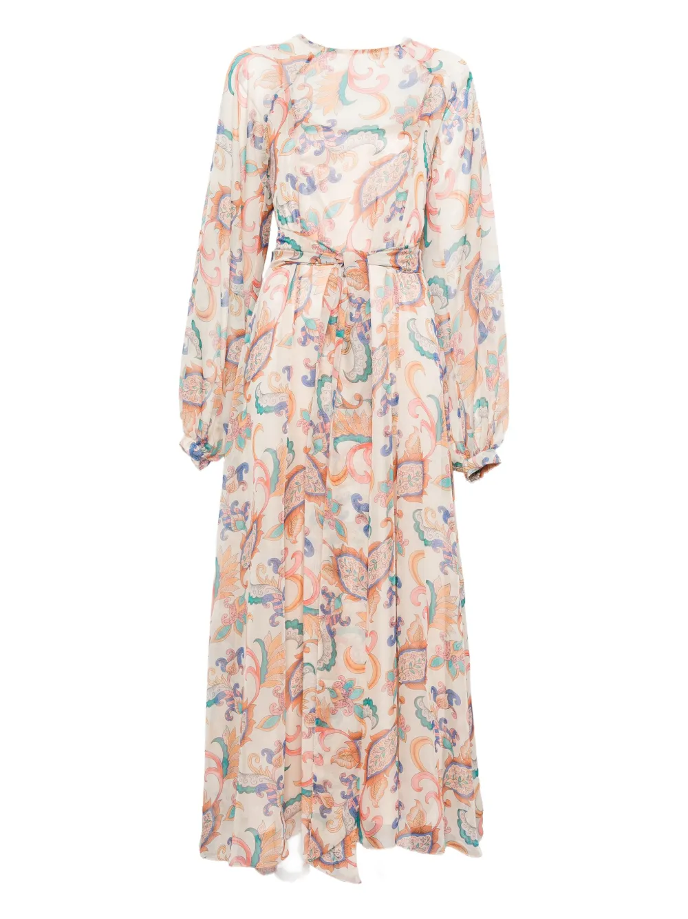 MIAU by Clara Rotescu paisley-print belted dress - Toni neutri