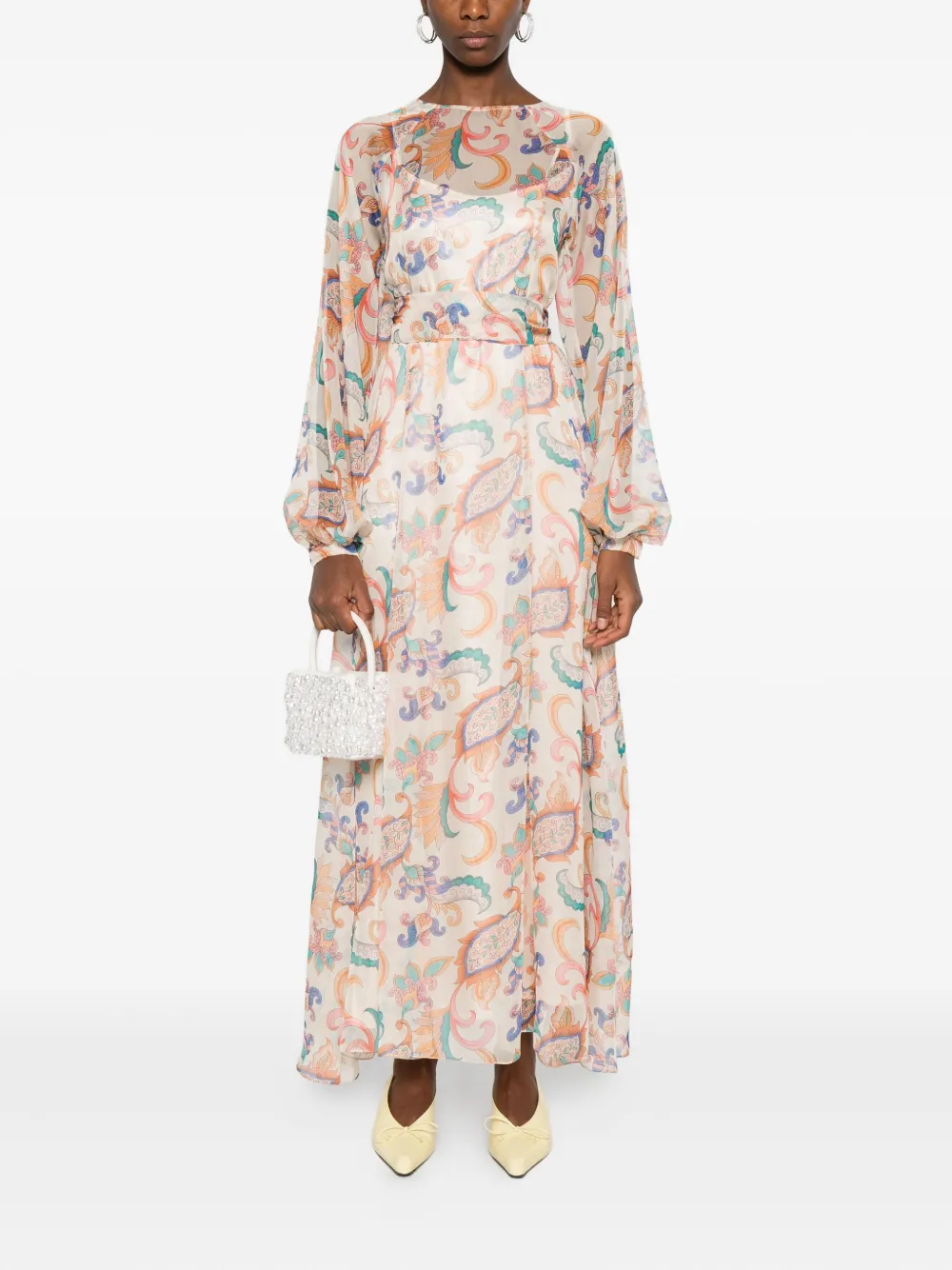 MIAU by Clara Rotescu paisley-print belted dress - Beige