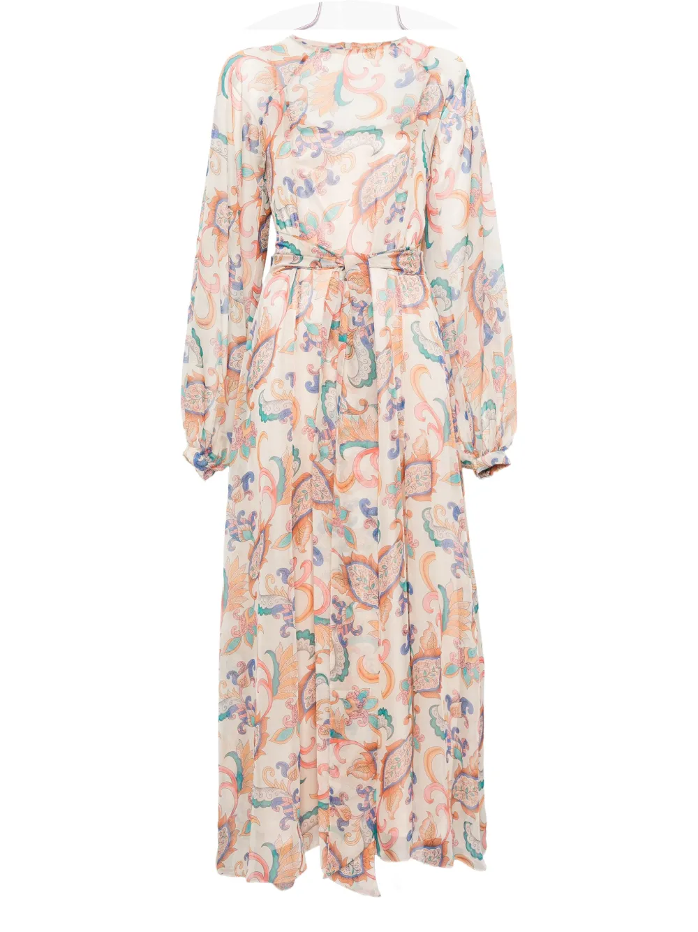 Miau By Clara Rotescu Paisley-print Belted Dress In Multi