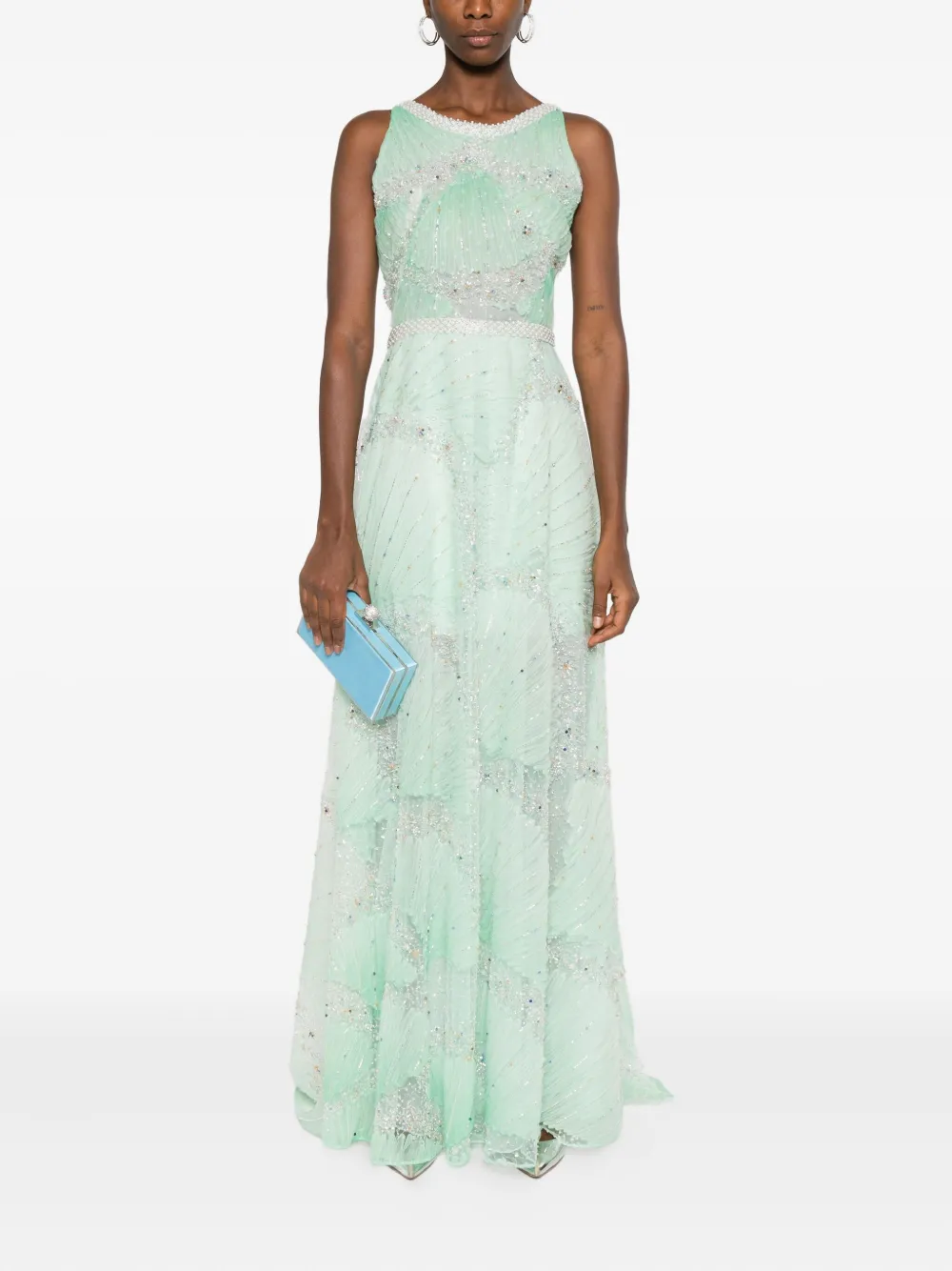 MIAU by Clara Rotescu bead-embellished maxi dress - Groen
