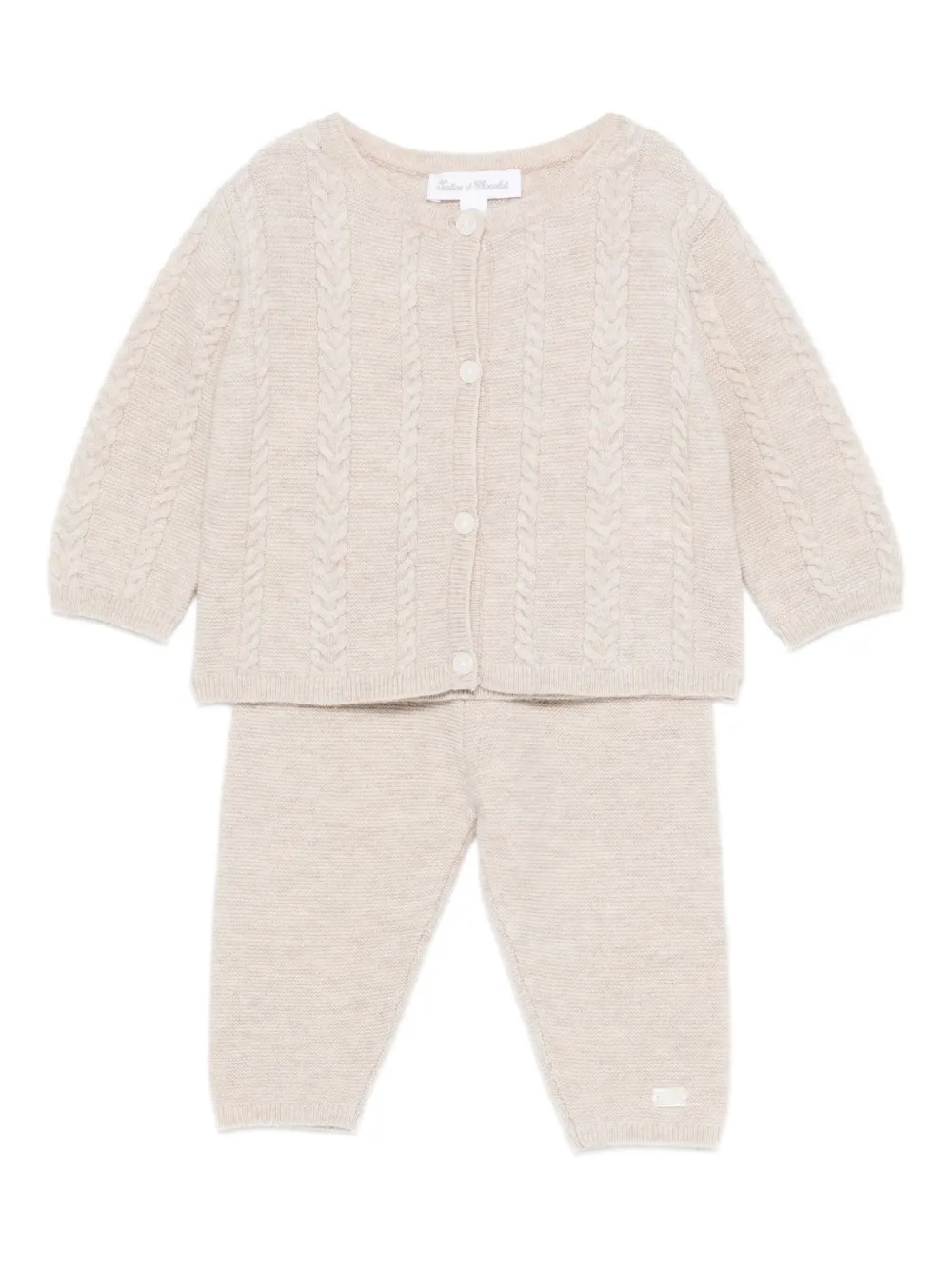 Tartine Et Chocolat cable-knit trousers (set of two) | ألوان محايدة | Image 1