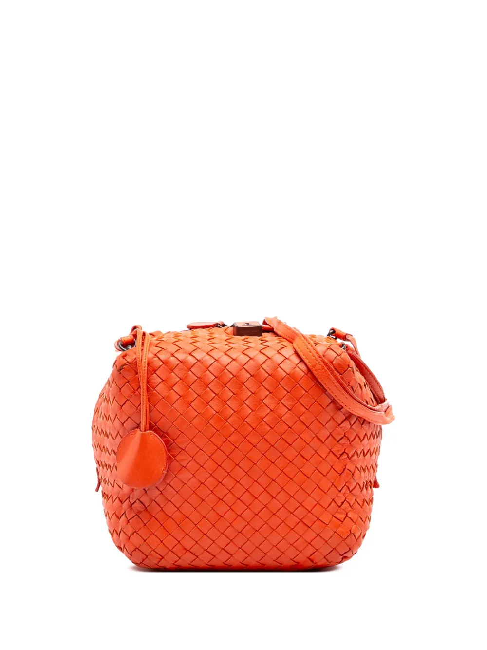 Bottega Veneta Pre-Owned 2012-2025 ナッパ イントレチャート キューブ ショルダーバッグ - オレンジ Bottega Veneta Pre-Owned 2012-2025 ナッパ イントレチャート キューブ ショルダーバッグ - オレンジ