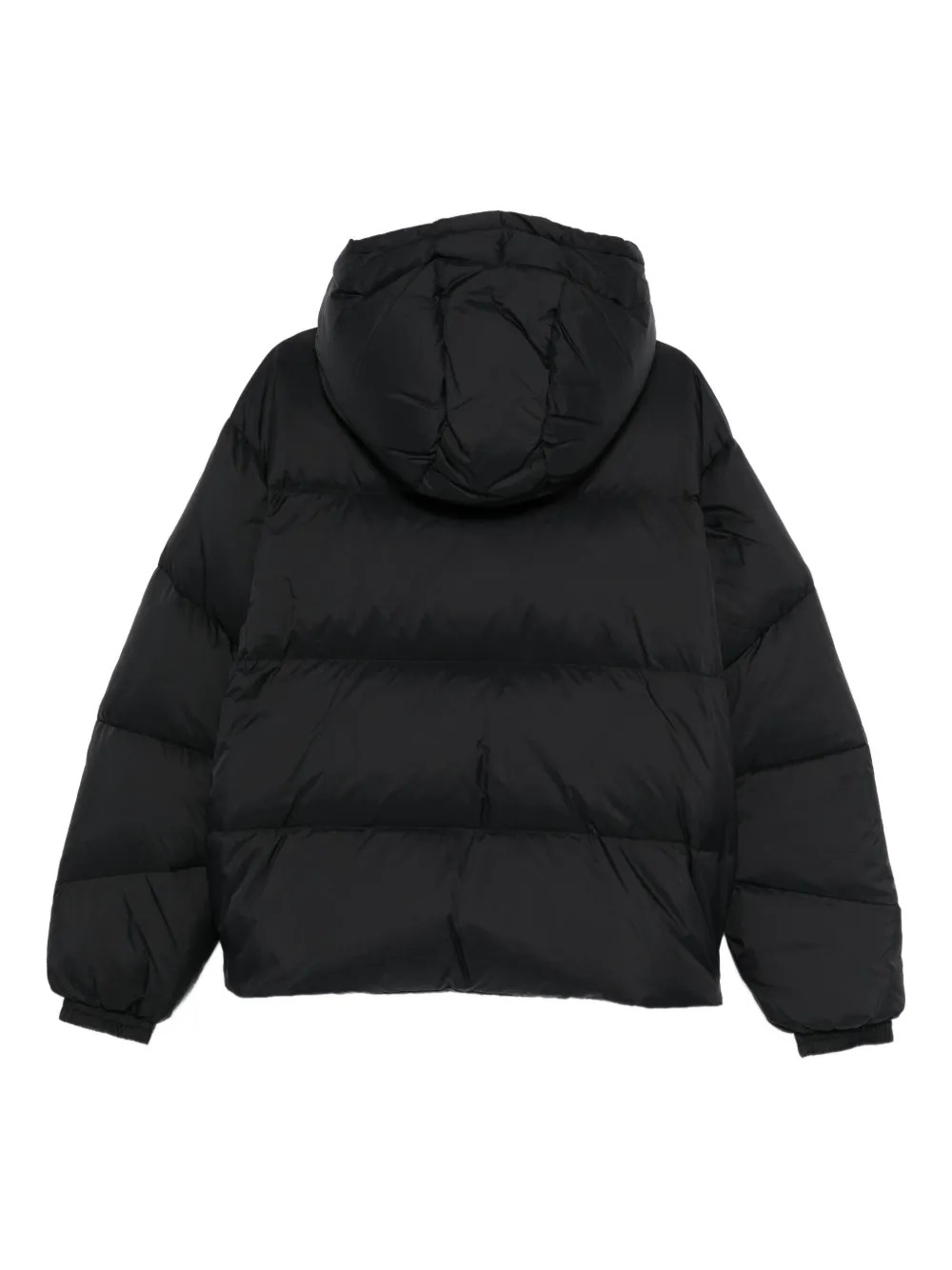 Msgm Hooded Puffer Jacket In Black