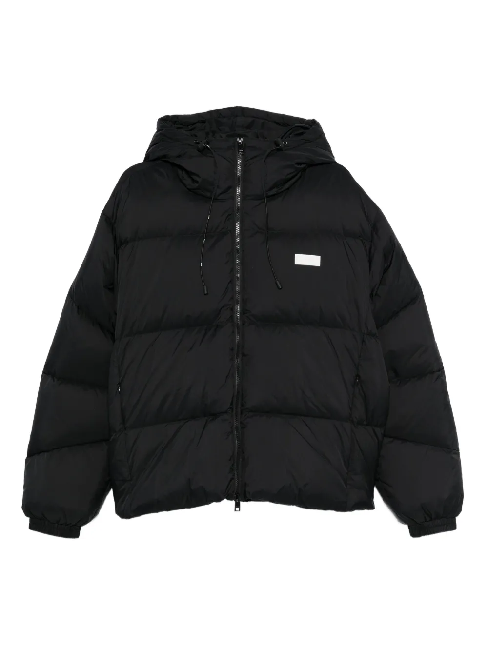 Msgm Hooded Puffer Jacket In Black