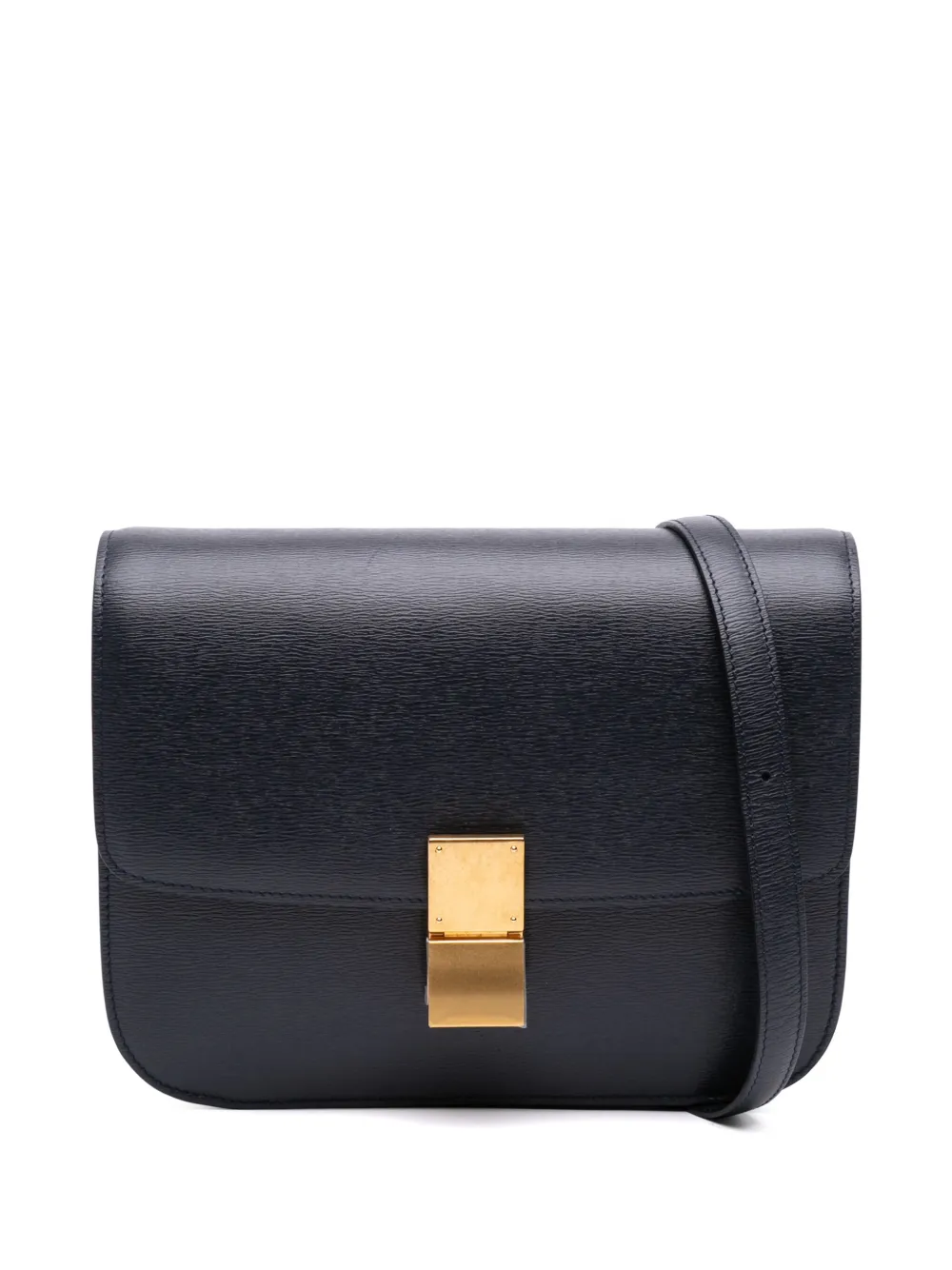Celine Pre-Owned 2016 ミディアム カーフスキン クラシック ボックス ショルダーバッグ - ブラック Celine Pre-Owned 2016 ミディアム カーフスキン クラシック ボックス ショルダーバッグ - ブラック