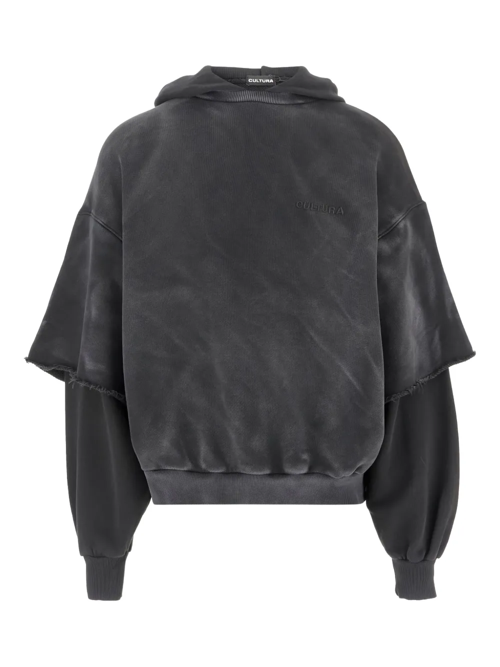 CULTURA layered-sleeve hoodie | Grey | Image 1