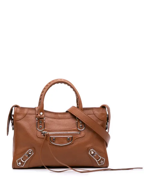 Balenciaga Pre-Owned 2019 Small Chevre Motocross Classic Metallic Edge City satchel