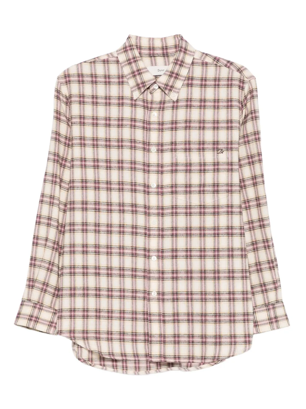 DUNST checked long-sleeve shirt | Pink | Image 1