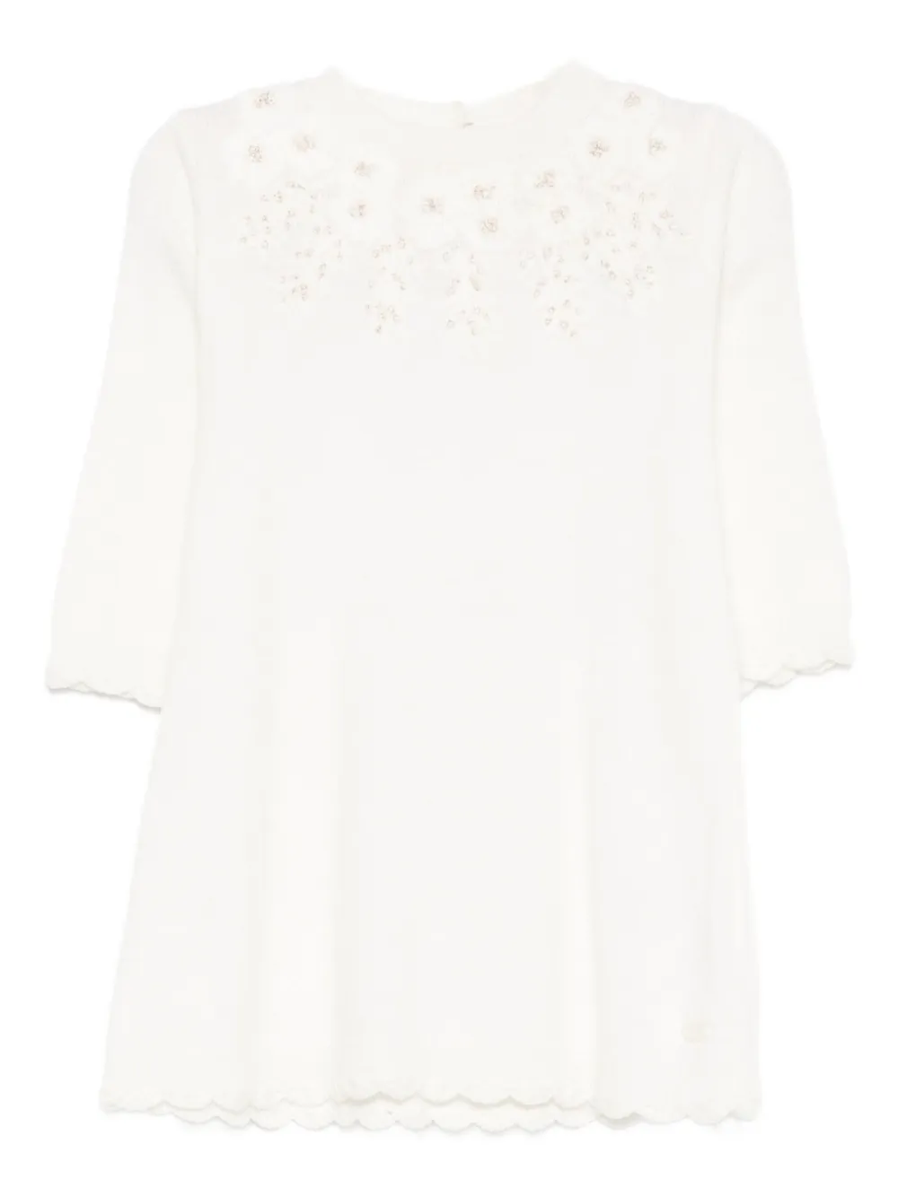 Tartine Et Chocolat embroidered scallop-hem dress | White | Image 1