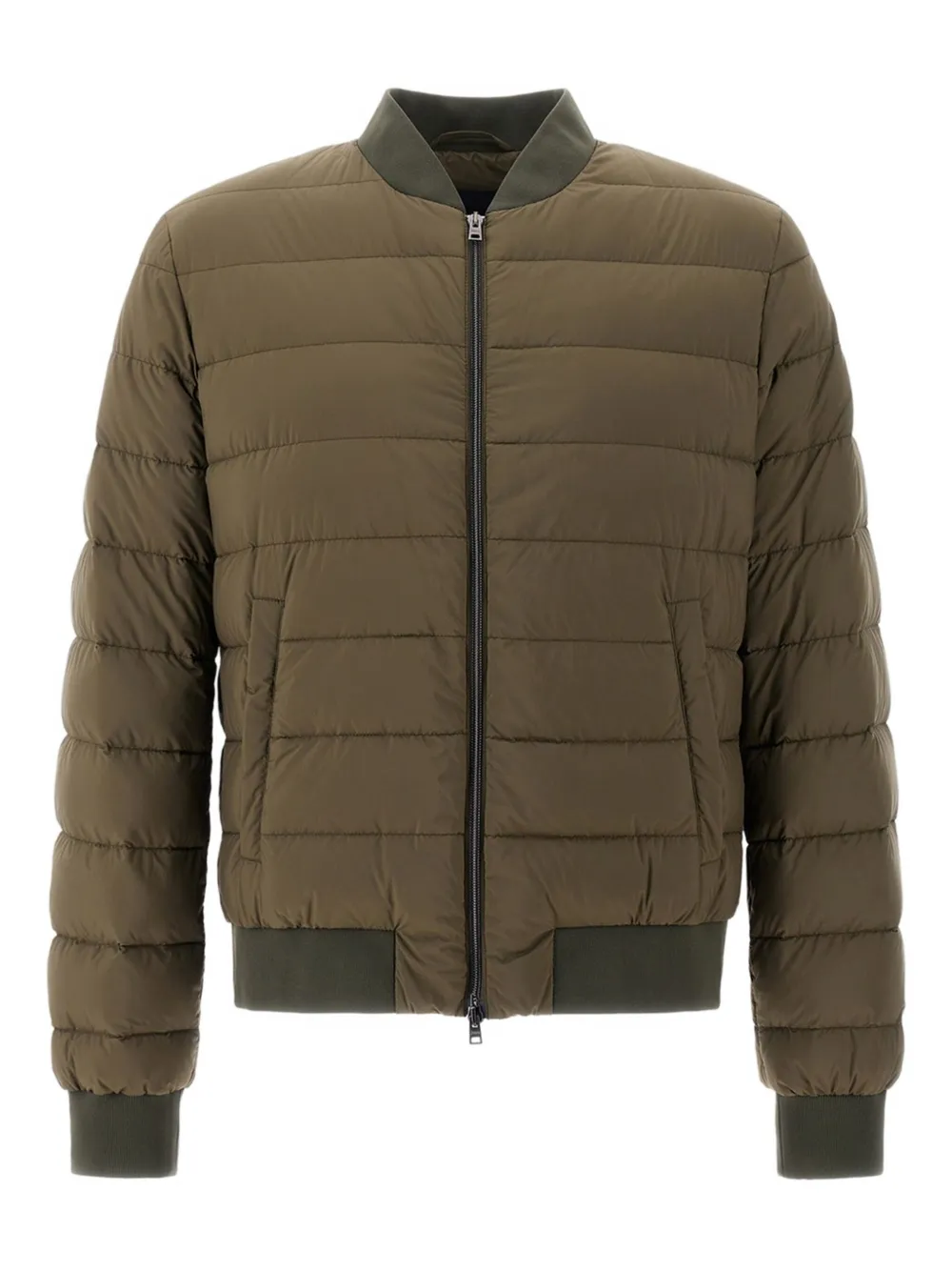 Herno Quilted Bomber Jacket In Green