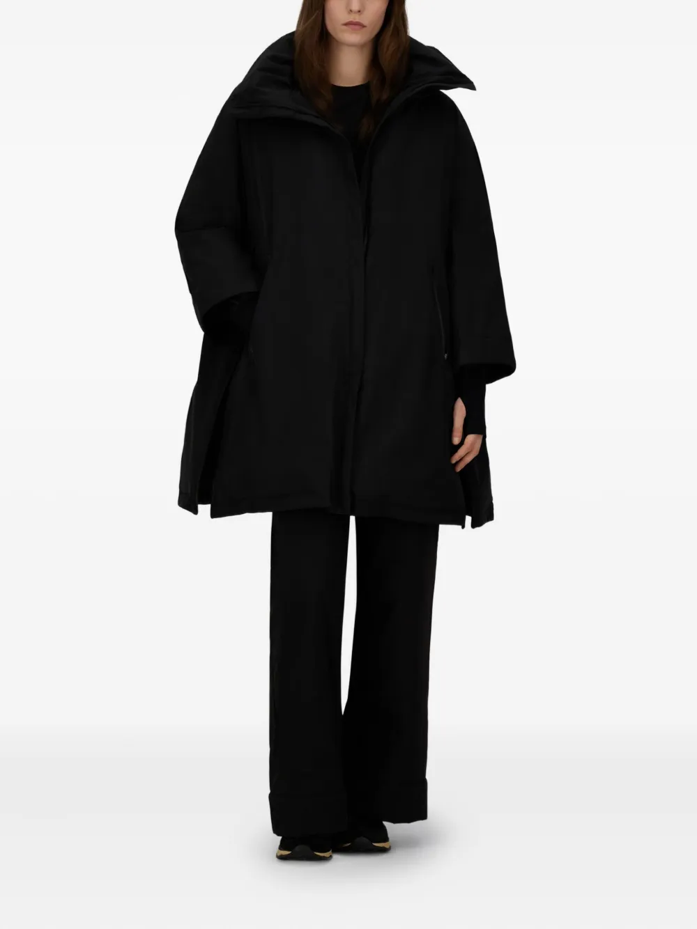 Herno high-neck coat - Zwart