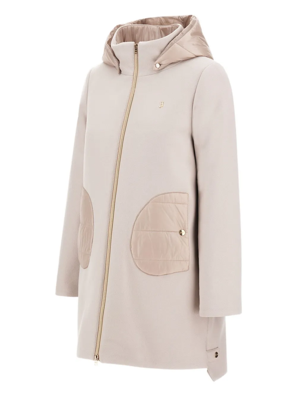 Herno Kids Jas met capuchon en gewatteerde vlakken Roze