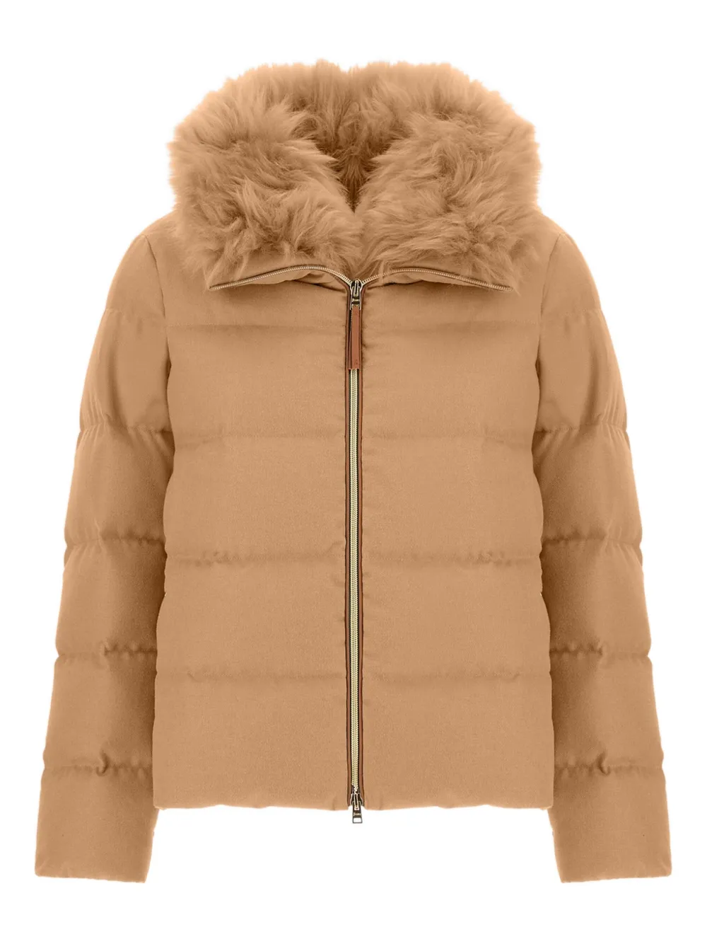 Herno Piumino con bordi in pelliccia - Marrone
