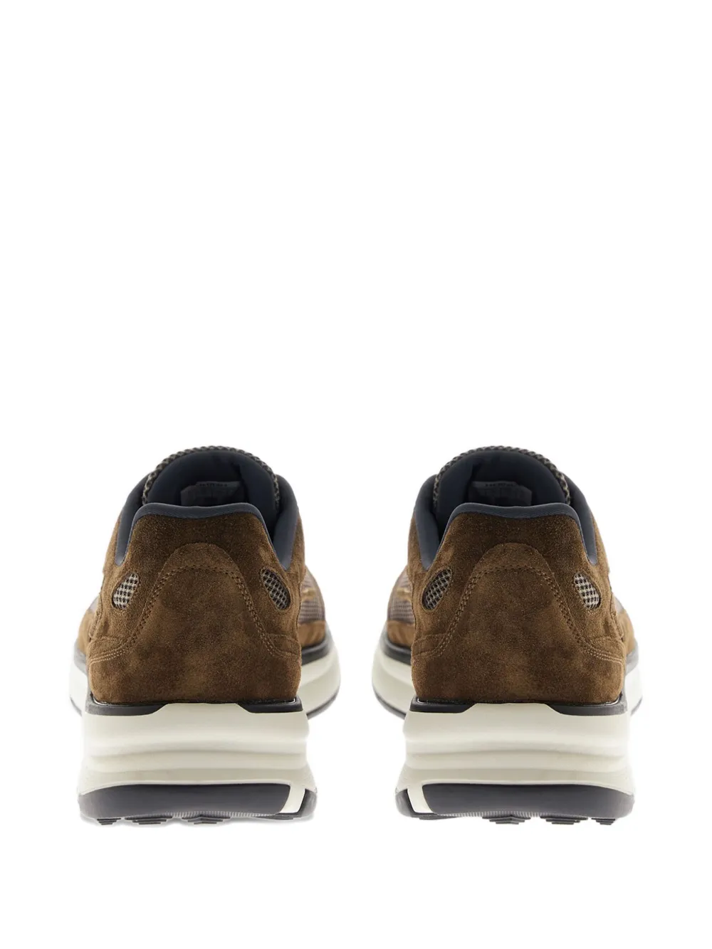 Herno Men Nylon Trainers With Rubberised Details In Brown