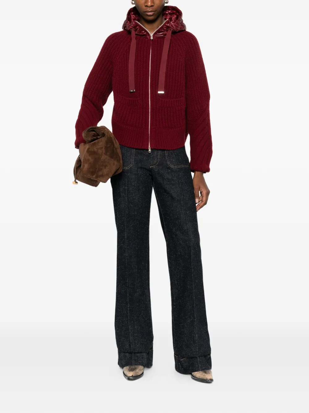 Herno chamarra tejida de canalé con capucha | Abrigos estilo cárdigan | Image 2