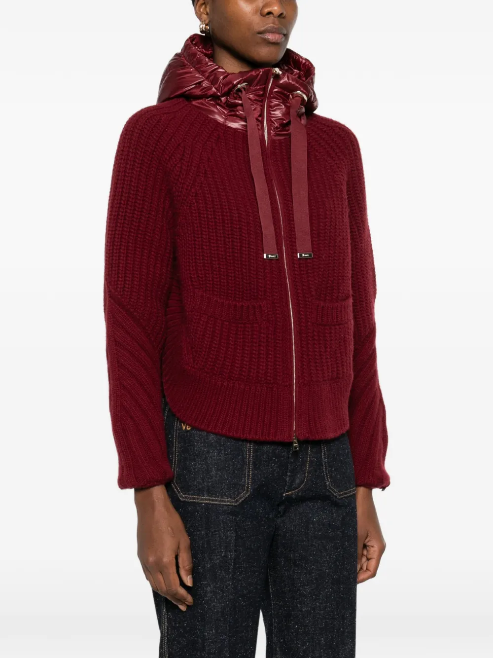  Herno Ribbed Hooded Jacket - Red 