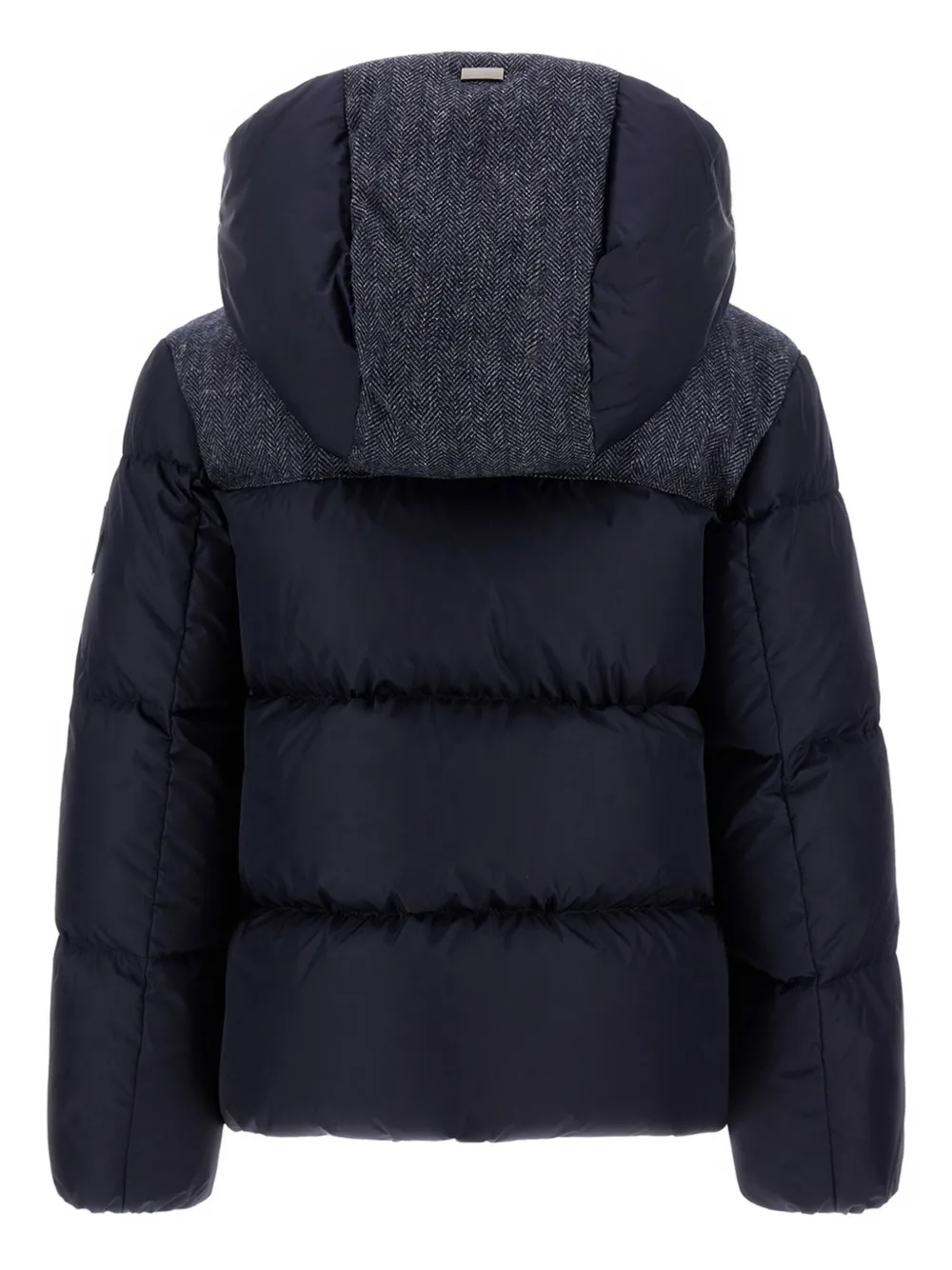 Herno Jacket In Nylon Chamonix And Herringbone Wool Flannel In Blue