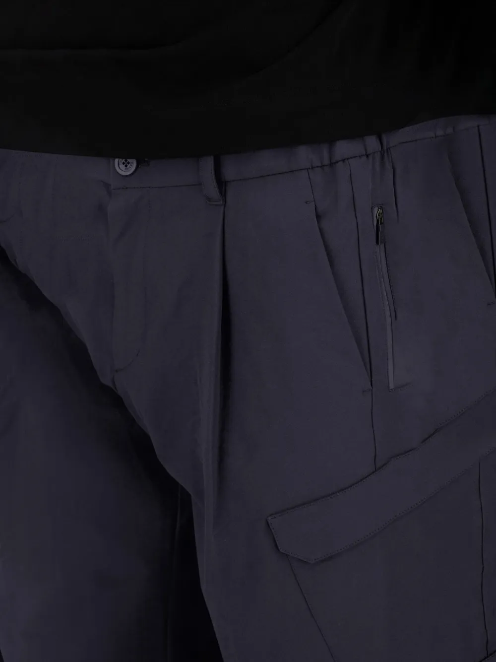 Herno Deep Blue Polyester Pants With Patch Pockets In Blue