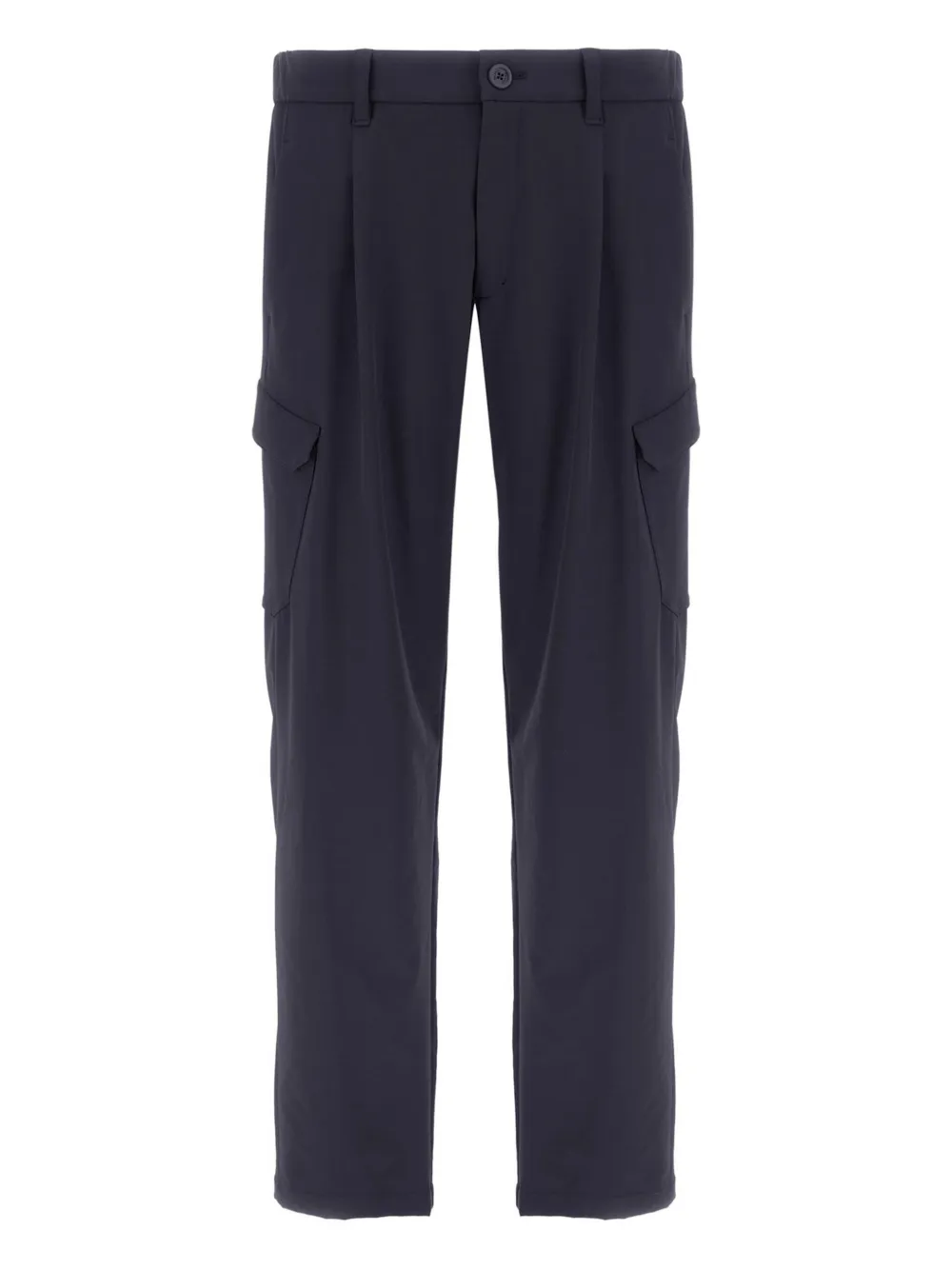 Herno Deep Blue Polyester Pants With Patch Pockets In Blue