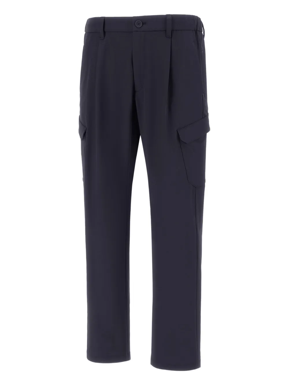 Herno Deep Blue Polyester Pants With Patch Pockets In Blue