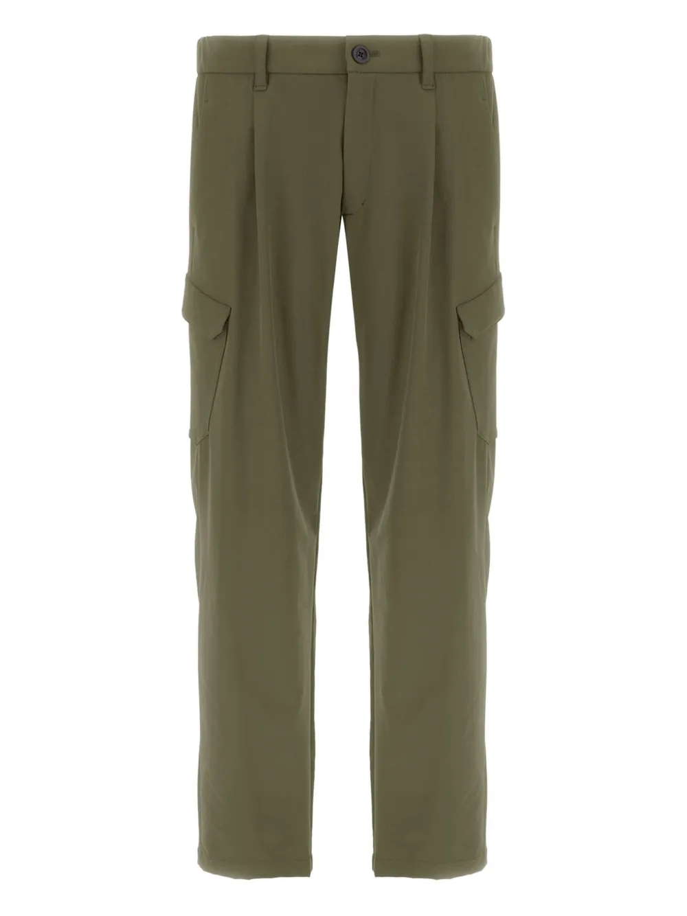 Herno Light Comfort Stretch Woven Cargo Trousers In Green