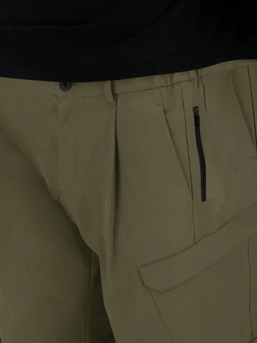 Herno Light Comfort Stretch Woven Cargo Trousers In Green