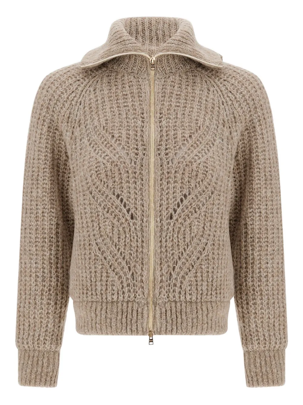 Herno Cardigan mit Zopfmuster - Nude