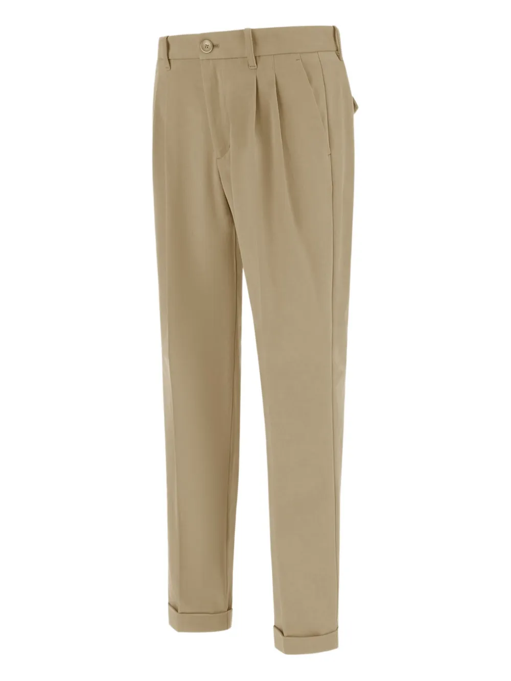 Herno Pleated Cuffed Straight-leg Trousers In Brown