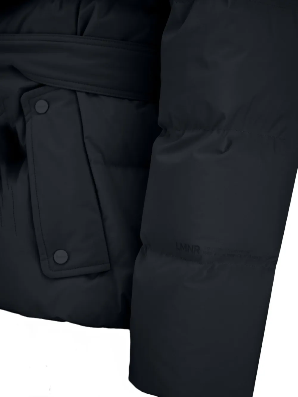 Herno Belted High Neck Puffer Jacket In Blue