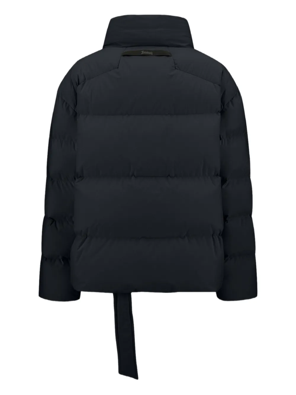 Herno Belted High Neck Puffer Jacket In Blue