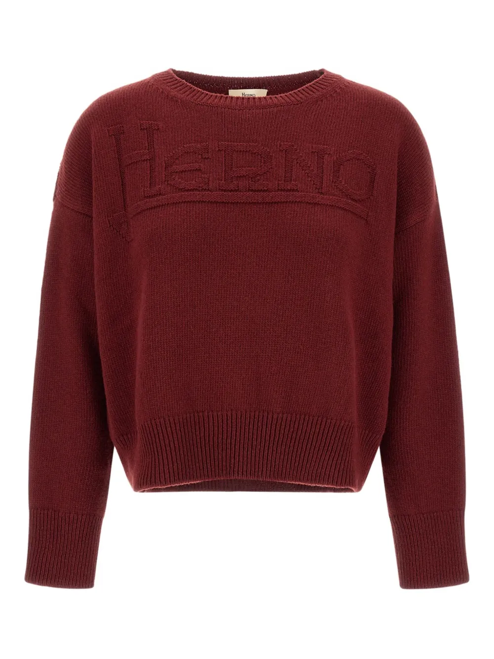 Herno Felpa girocollo con logo ricamato - Rosso