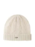 Herno cable-knit beanie - White
