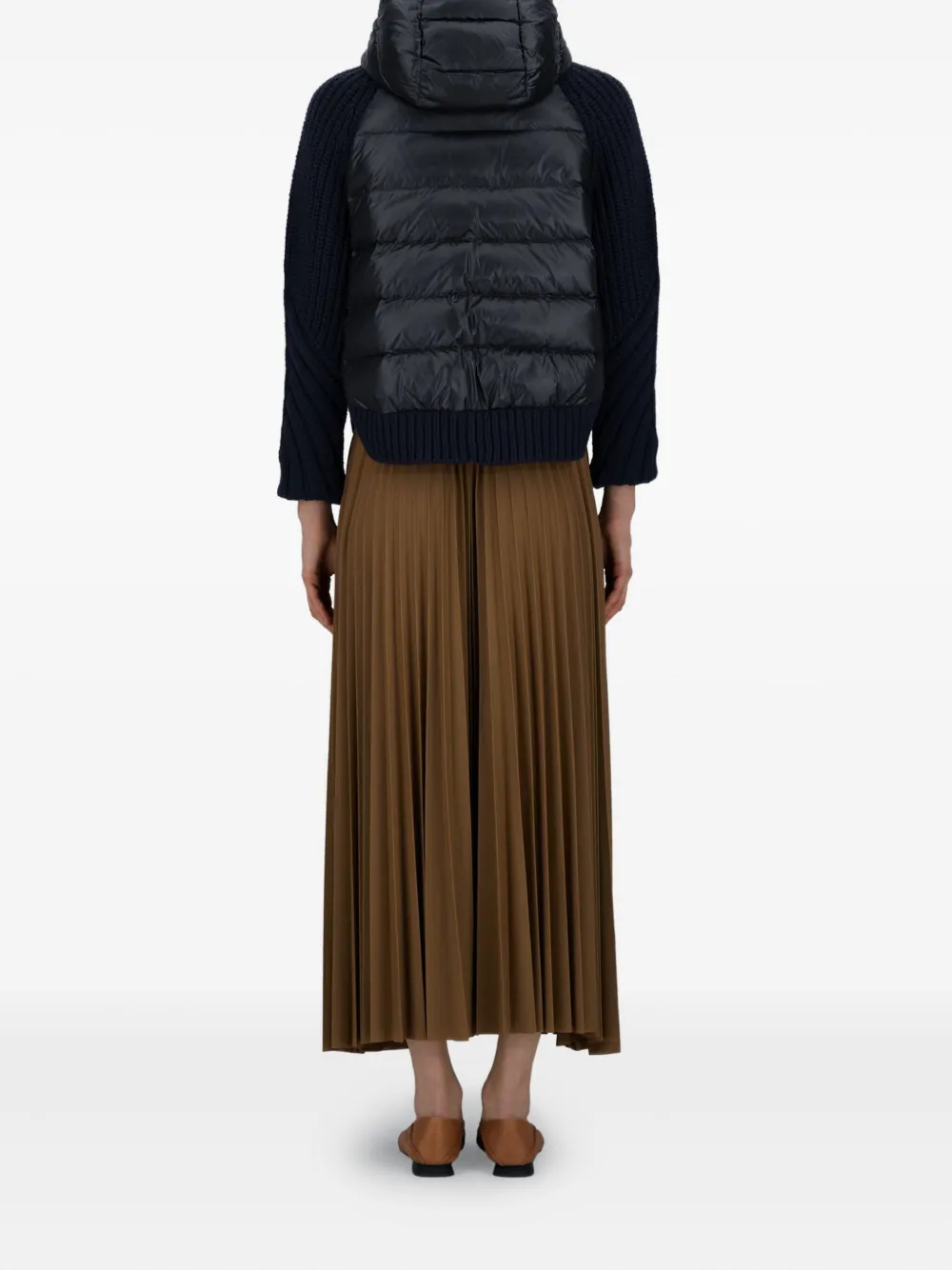 Herno Geribbeld vest met capuchon Zwart