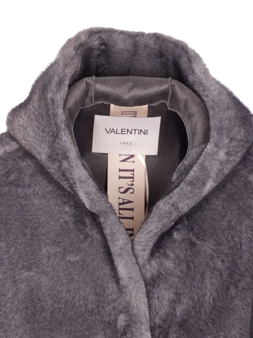 Valentini 1972 Short Ecofur Parka With Fixed Hood In Gray