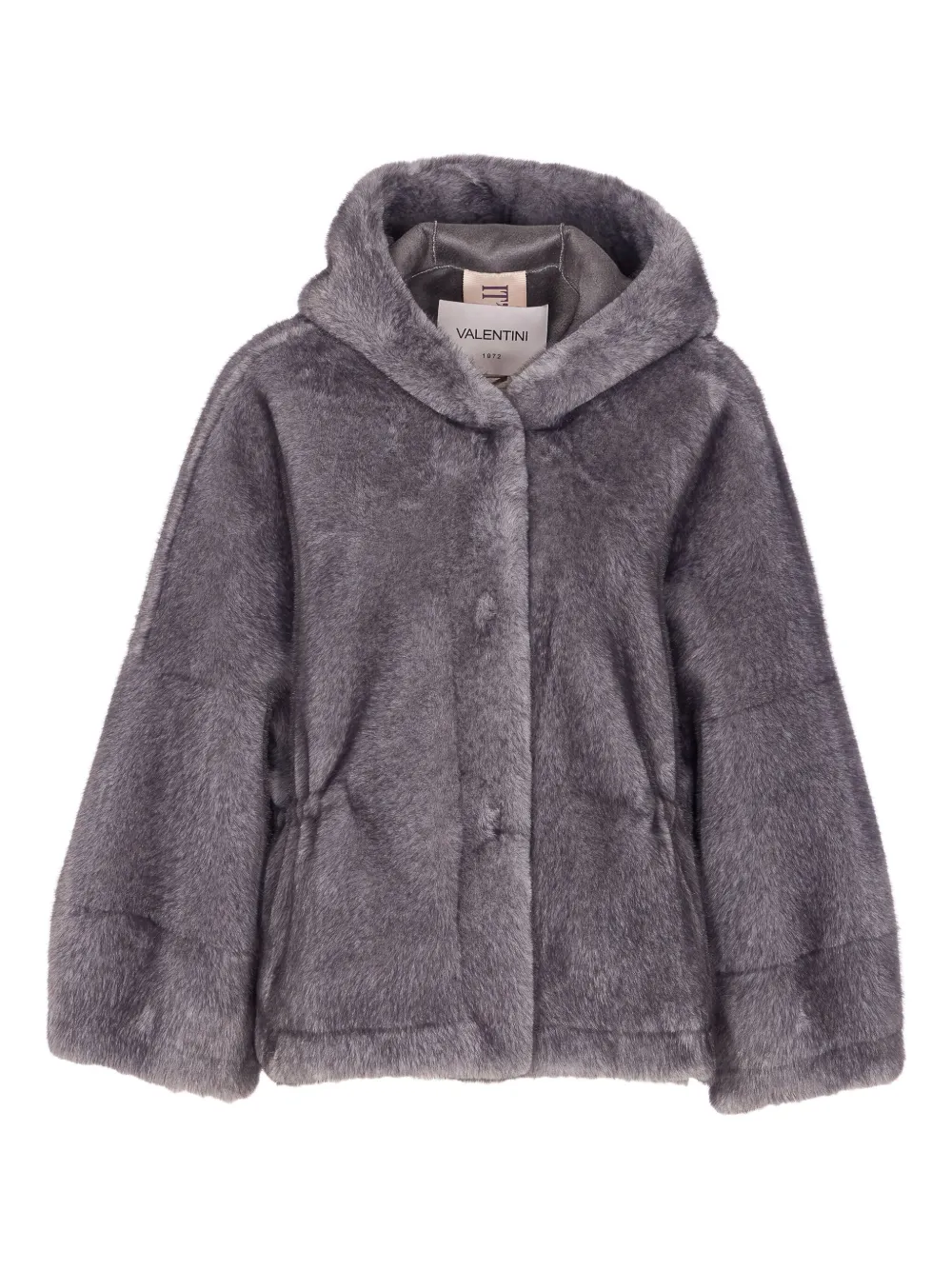 VALENTINI 1972 hooded faux-fur coat | Grey | Image 1