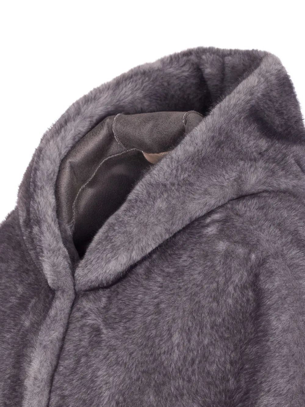Valentini 1972 Short Ecofur Parka With Fixed Hood In Gray